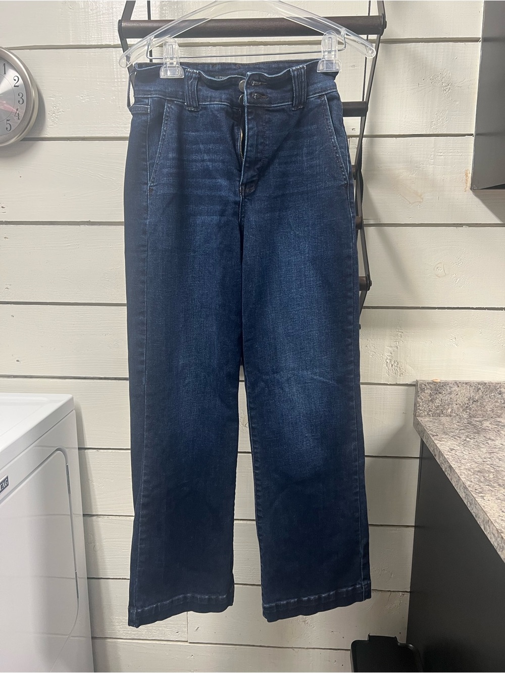 Judy Blue Dark Blue Wide-Leg Women's Jeans Short Length